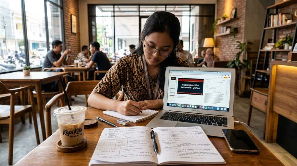 Suasana mahasiswa Makassar berkumpul rapat dan diskusi organisasi di cafe