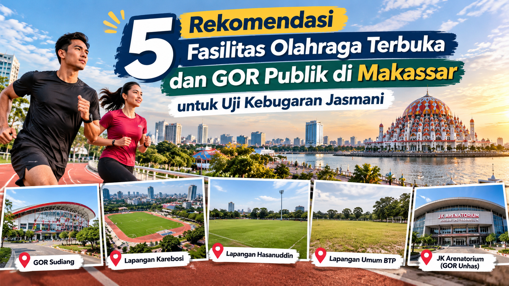 5 Rekomendasi Fasilitas Olahraga Terbuka dan GOR Publik di Makassar untuk Uji Kebugaran Jasmani