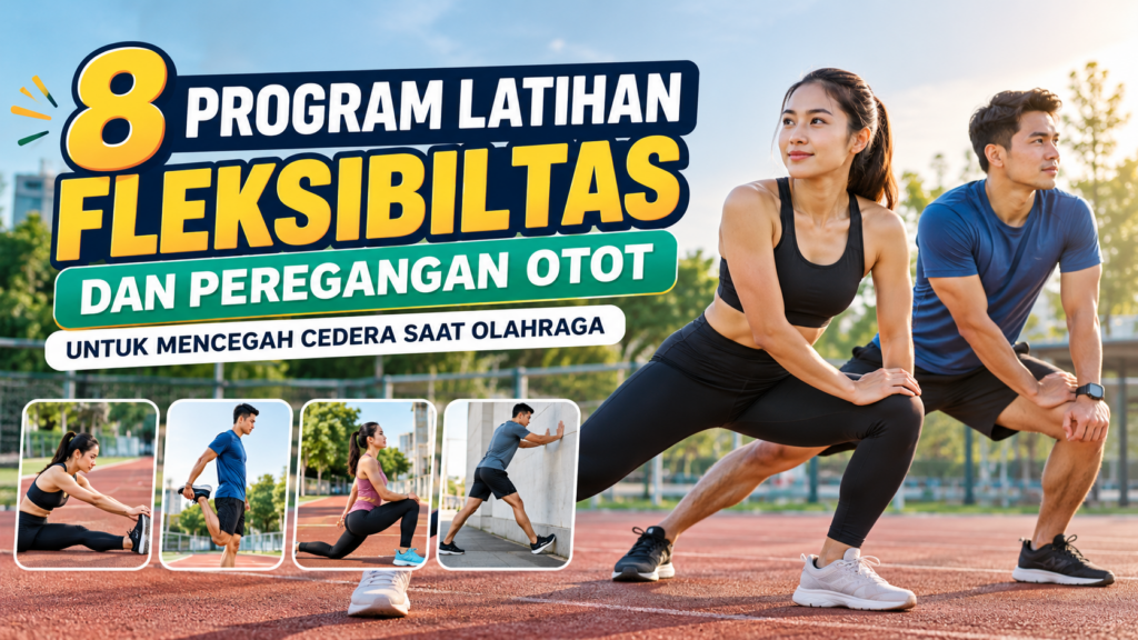 Contoh gerakan latihan fleksibilitas dan peregangan otot untuk membantu menjaga mobilitas dan mengurangi risiko cedera saat olahraga