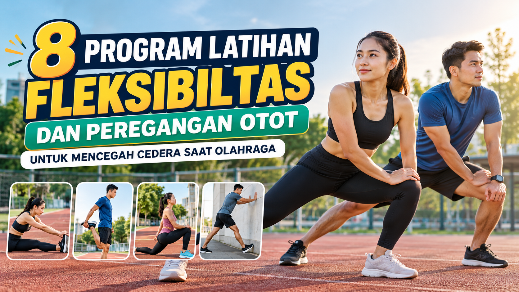 Contoh gerakan latihan fleksibilitas dan peregangan otot untuk membantu menjaga mobilitas dan mengurangi risiko cedera saat olahraga