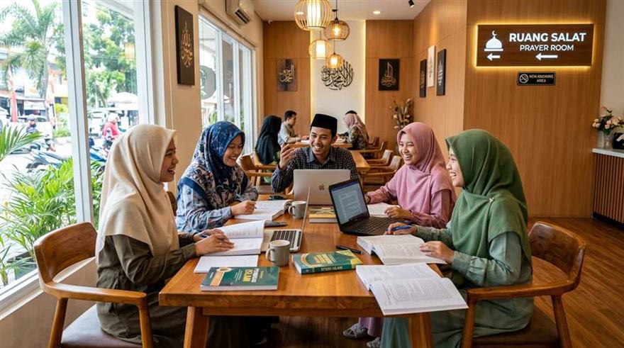 Kelompok mahasiswa melakukan kegiatan kemah dan eksplorasi alam bebas dengan perlengkapan outdoor lengkap